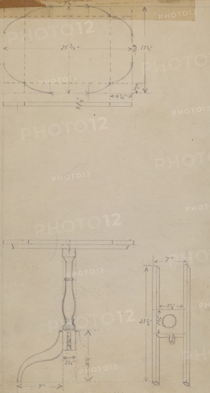 Drawing of Table, 1936. Creator: Hans Westendorff.