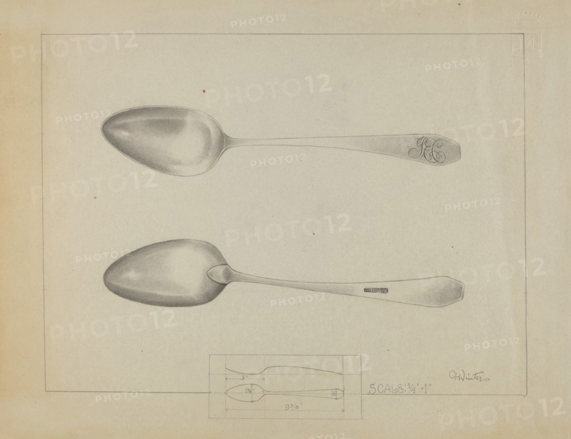 Silver Spoon, c. 1936. Creator: Charlotte Winter.