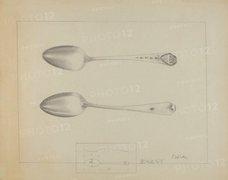 Silver Spoon, c. 1936. Creator: Charlotte Winter.