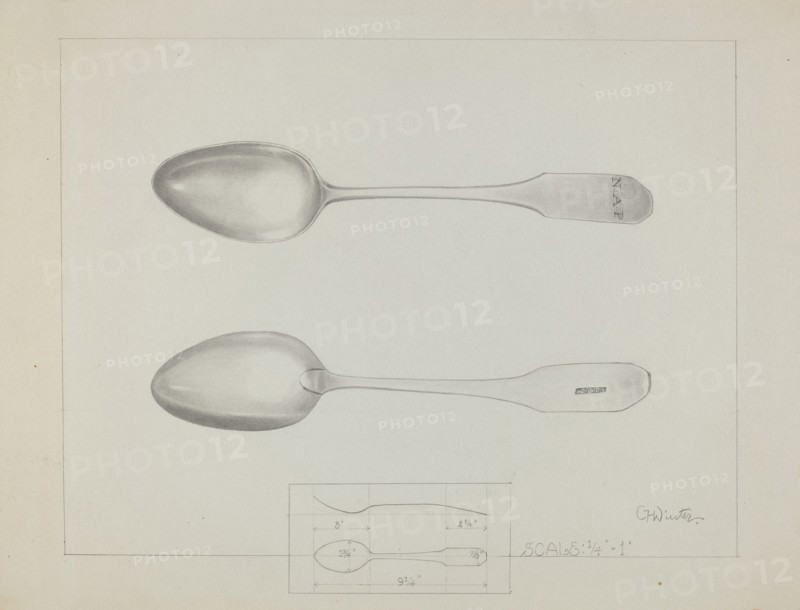 Silver Spoon, c. 1936. Creator: Charlotte Winter.