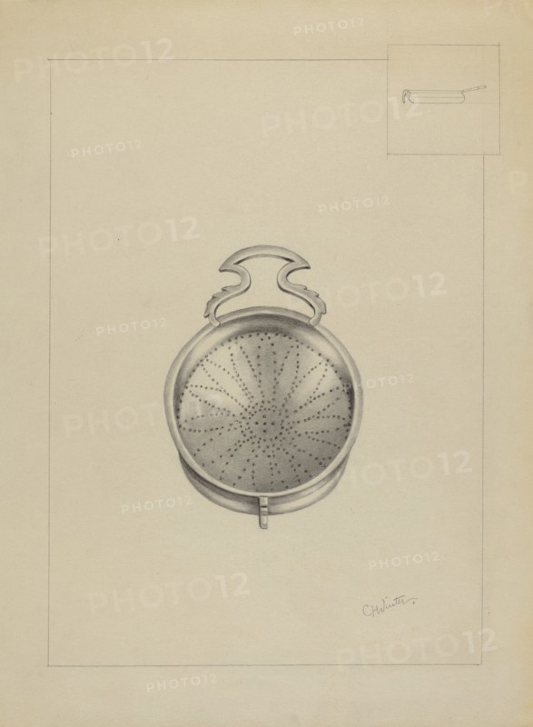 Silver Punch Strainer, c. 1936. Creator: Charlotte Winter.