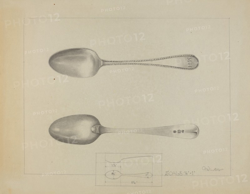 Silver Spoon, c. 1936. Creator: Charlotte Winter.