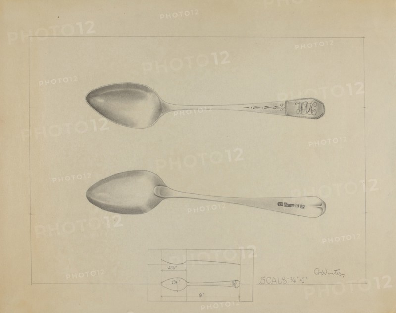 Silver Spoon, c. 1936. Creator: Charlotte Winter.