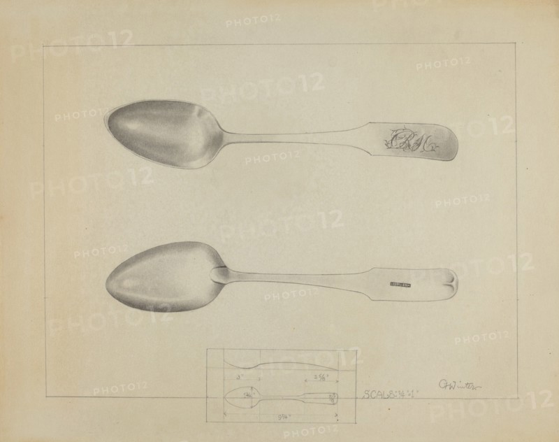 Silver Spoon, c. 1936. Creator: Charlotte Winter.