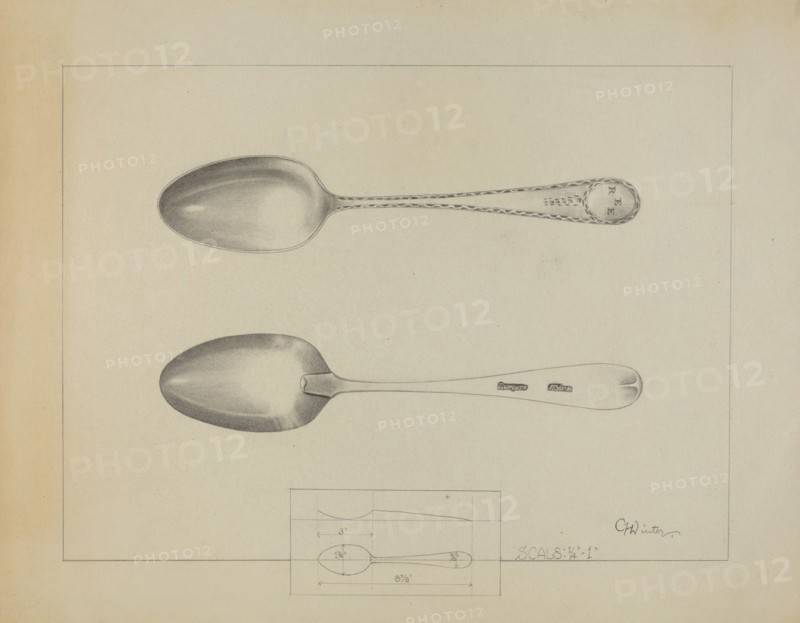 Silver Spoon, c. 1936. Creator: Charlotte Winter.