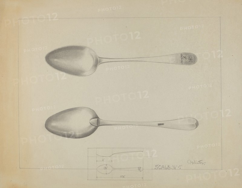 Silver Spoon, c. 1936. Creator: Charlotte Winter.