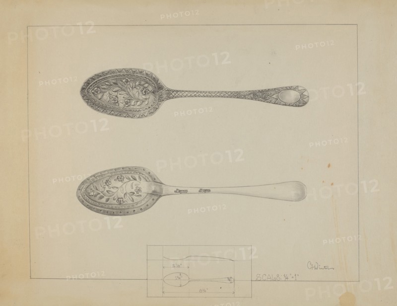 Silver Spoon, c. 1936. Creator: Charlotte Winter.