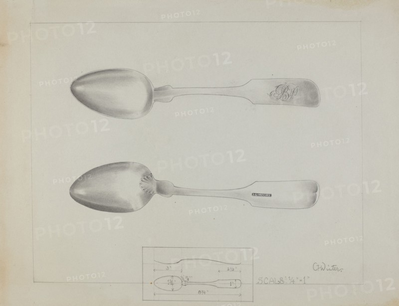 Silver Spoon, c. 1936. Creator: Charlotte Winter.