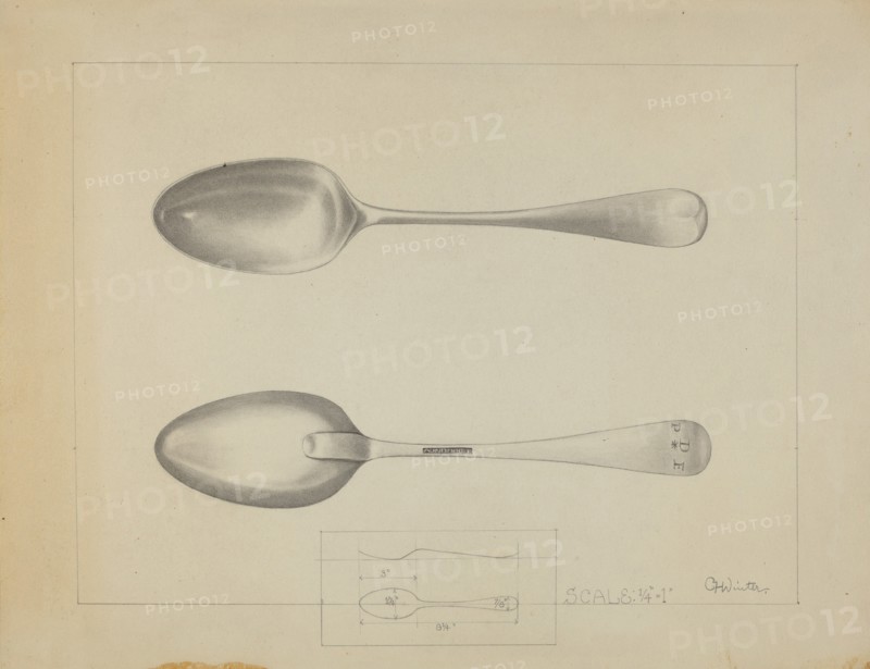 Silver Spoon, c. 1936. Creator: Charlotte Winter.