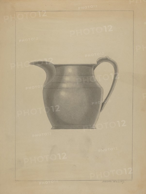 Pewter Pitcher, c. 1936. Creator: Joseph Wolins.