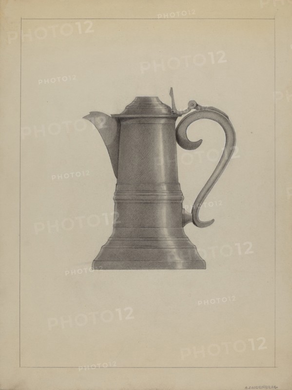 Pewter Flagon, c. 1936. Creator: A. Zaidenberg.