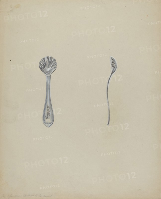 Silver Salt Spoon, 1935/1942. Creator: Anthony Zuccarello.