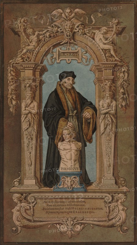 Portrait of Erasmus of Rotterdam (1467-1536) in his Cell, ca 1538. Creator: Holbein, Hans, the Younger (1497-1543).