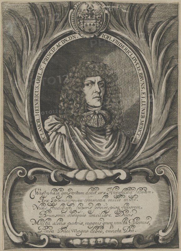 Portrait of the componist and musician Clamor Heinrich Abel (1634-1696), 1674. Creator: Serault, Noel (active 1670s).