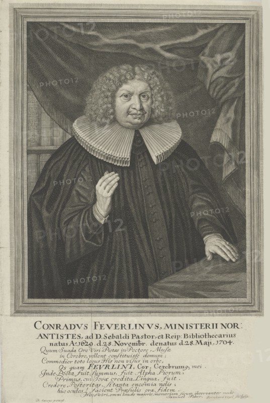 Portrait of Johann Konrad Feuerlein (1629-1704). Creator: Vogel, Bernhard (1704-1737).