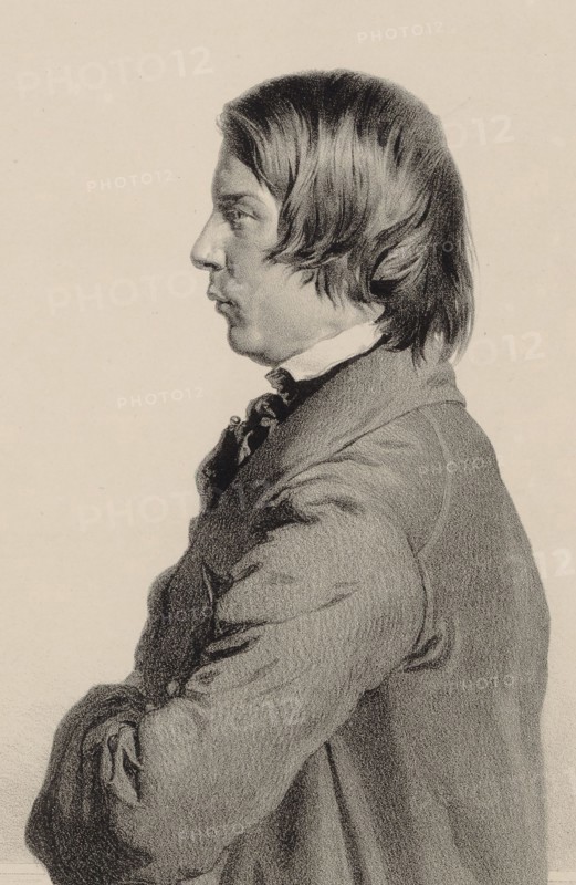 Portrait of the Composer Robert Schumann (1810-1856), 1840. Creator: Kaiser, Eduard (1820-1895).