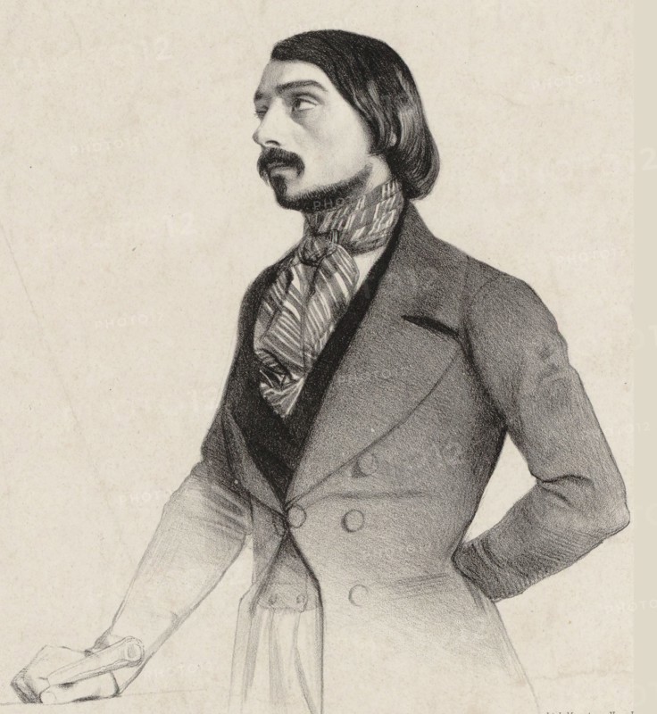 Portrait of the composer Louis Abadie (1814-1858), 1850. Creator: Delfosse, Eugène (1825-1865).