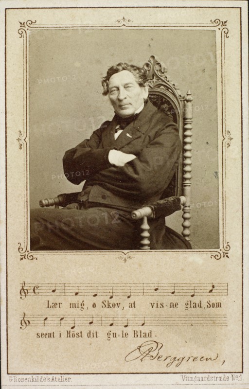Portrait of the organist and composer Andreas Peter Berggreen (1801-1880). Creator: Rosenkilde, George Henricus (1814-1891).