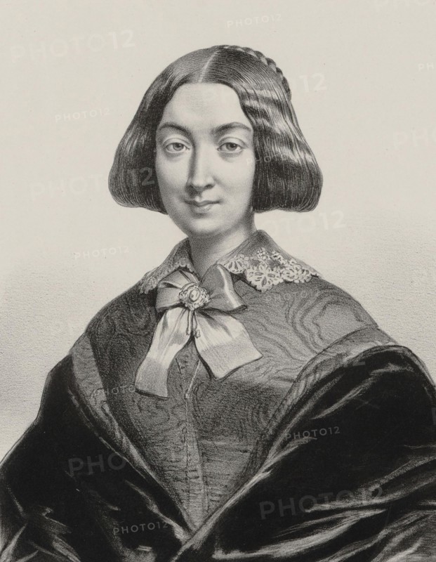 Portrait of the singer and composer Anna Bochkoltz (1815-1879), 1845. Creator: Alophe, Marie-Alexandre Menut (1812-1883).
