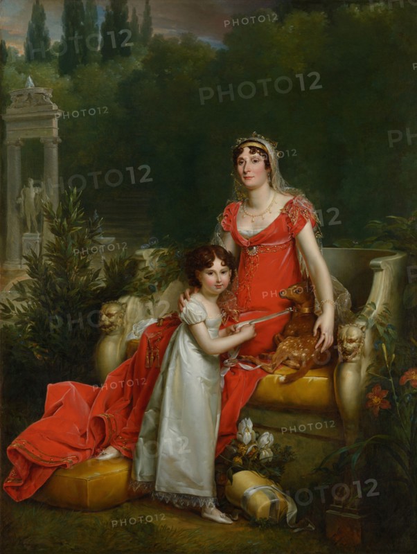 Elisa Bonaparte with her daughter Napoleona Baciocchi, 1810. Creator: Gérard, François Pascal Simon (1770-1837).