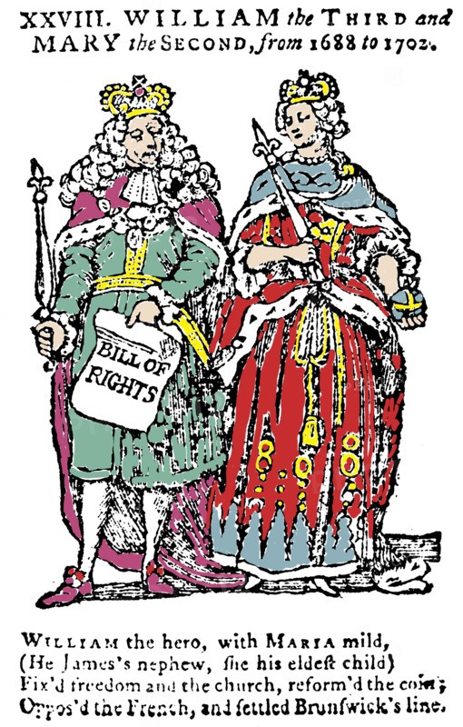 King William III of England, holding the Bill of Rights in his hand, and Queen Mary II, Mid 18th cen Creator: Anonymous.