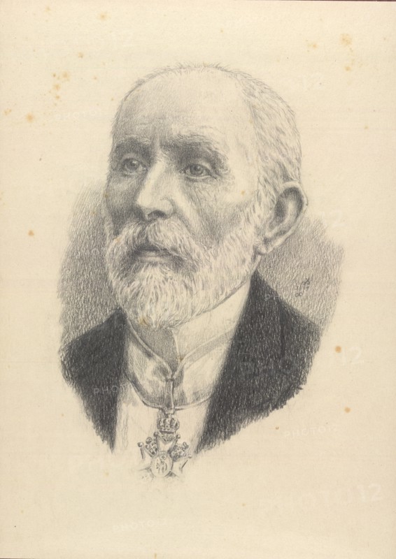 Portrait of the composer Davorin Jenko (1835-1914). Creator: Santel, Sasa (1883-1945).