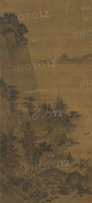 Crossing a Bridge over a Stream, 15th century. Creator: Dai Jin (1388-1462).