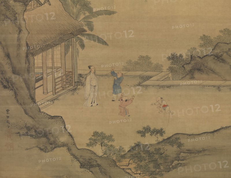 Idly Watching Children Catch Willow Flowers, Early16th cen. Creator: Zhou Chen, (Chou Ch'en) (ca. 1460-after 1535).