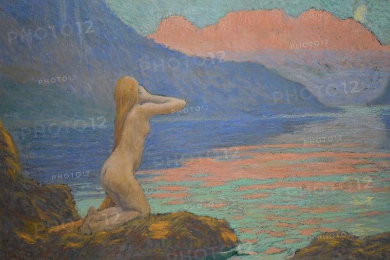 Sirène renversée soufflant dans une conque. Creator: Auburtin, Jean Francis (1866-1930).