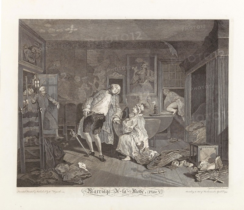 Marriage a la Mode. Plate V: The Bagnio, 1745. Creator: Hogarth, William (1697-1764).