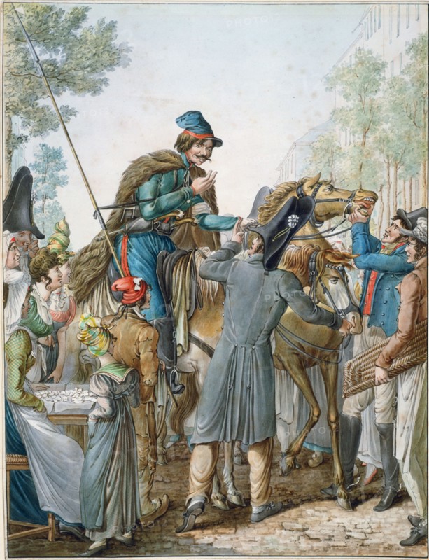 Occupation russe à Paris (Russian Cossacks in Paris, 1814), 1814-1817. Creator: Opiz, Georg Emanuel (1775-1841).