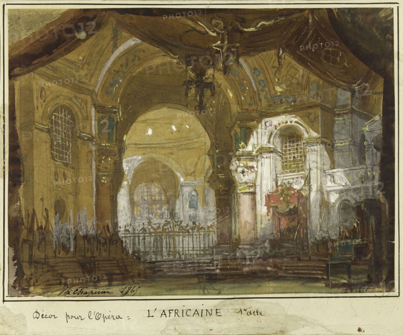 Stage design for the Opera "L'Africaine" by G. Meyerbeer, 1865. Creator: Chaperon, Philippe (1823-1906).