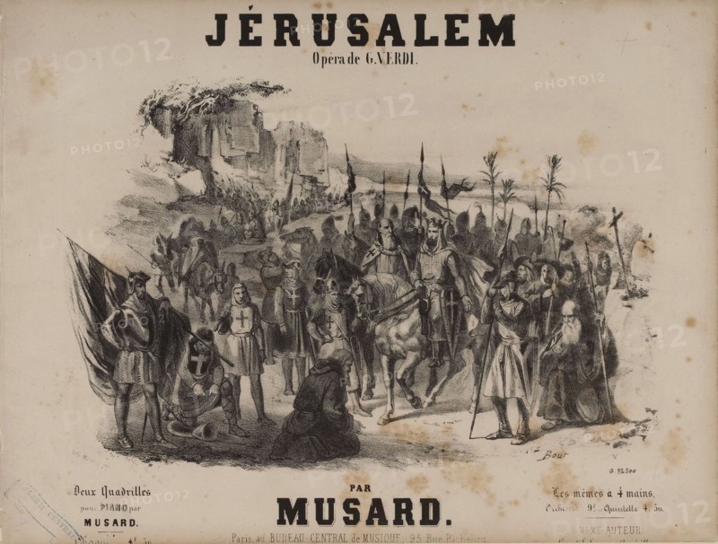 Cover of the score of the opera Jérusalem by Giuseppe Verdi, 1847. Creator: Bour, Charles (1814-1881).