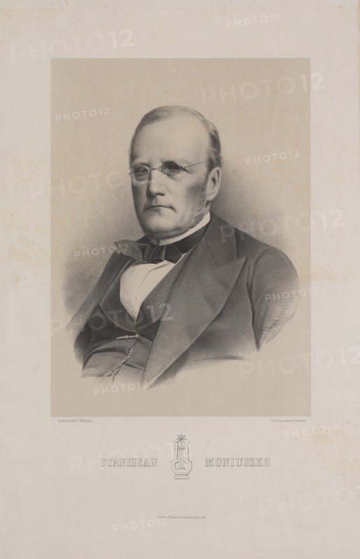 Portrait of the composer Stanislaw Moniuszko (1819-1872). Creator: Walkiewicz, Wladyslaw (1833-1900).