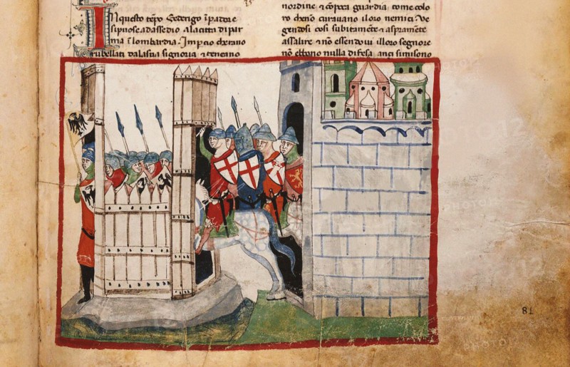 The Battle of Parma on 18 February 1248: The Guelphs attacks Frederick's II Vittoria camp, 1348. Creator: Anonymous.