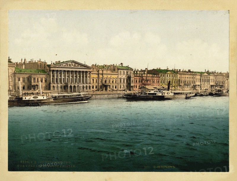 The Rumyantsev Mansion on the English Embankment in St Petersburg, c. 1890. Creator: Anonymous.