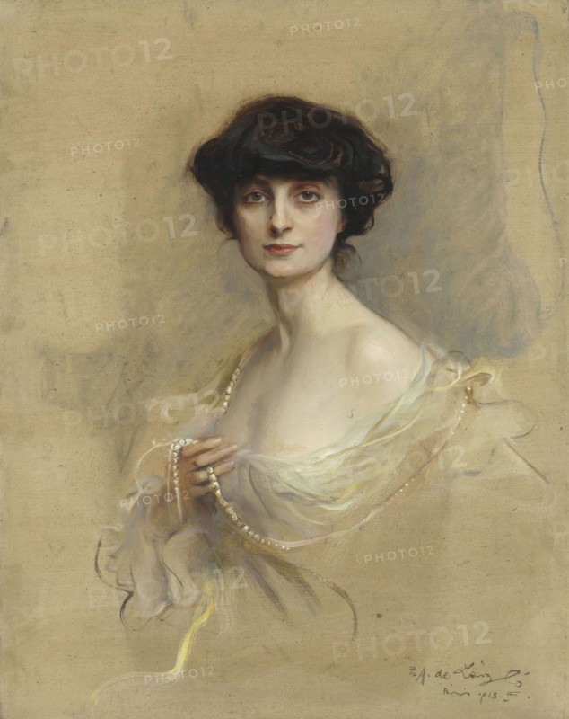 Portrait of Anna-Elisabeth, Comtesse Mathieu de Noailles (1876-1933), 1913. Creator: László, Philip Alexius de (1869-1937).