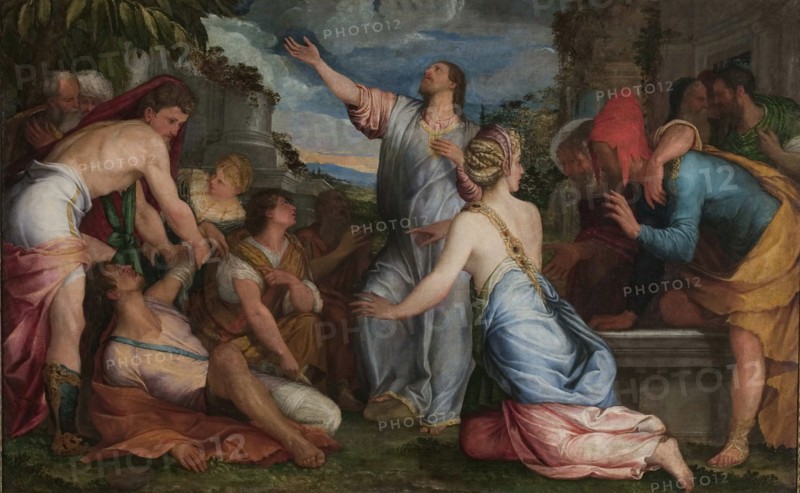 The Raising of Lazarus, ca 1543. Creator: Porta (Il Salviati), Giuseppe (1520-1575).