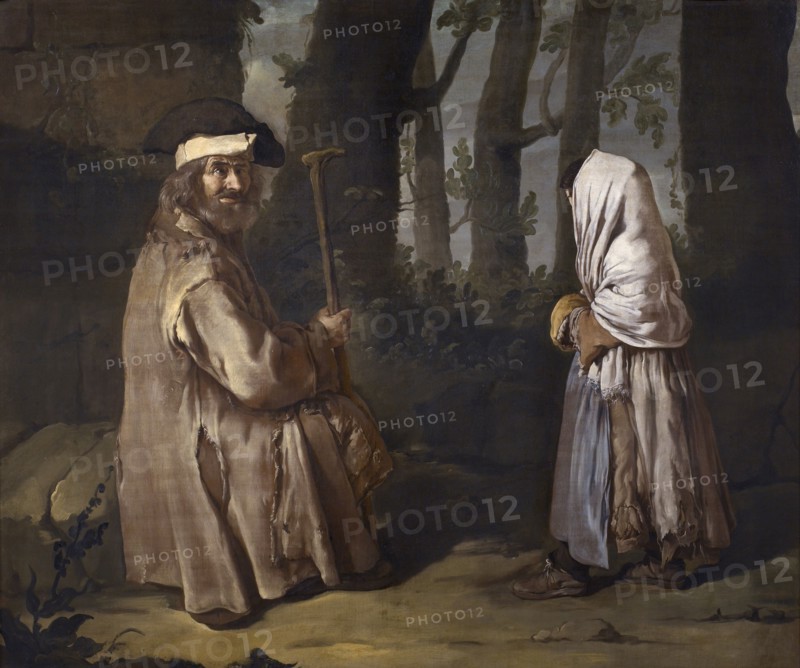 Two poor people in a wood (The meeting in the wood), ca 1730. Creator: Ceruti, Giacomo Antonio (1698-1767).