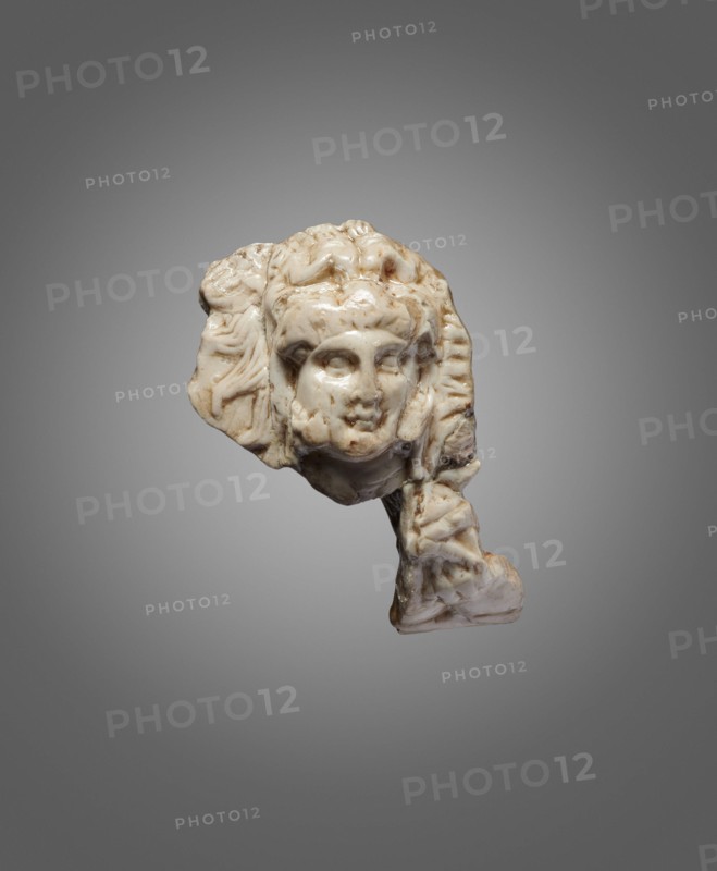 Head of Alexander as Herakles. From the Oxus Temple, Takht-i Sangin, Third cent. BC. Creator: Central Asian Art.
