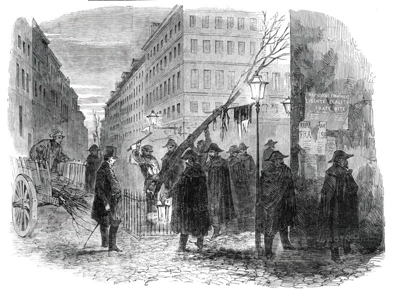 Tree of Liberty, cut down in Paris, 1850. Creator: Unknown.