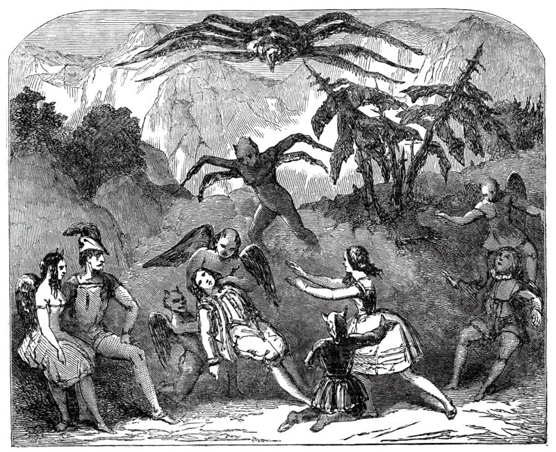 Adelphi - Scene from "La Tarantula; or, The Spider King", 1850. Creator: Unknown.