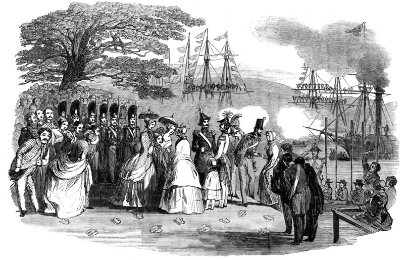 Landing, at Stockholm, of her Royal Highness the Princess Louisa..., 1850. Creator: Unknown.