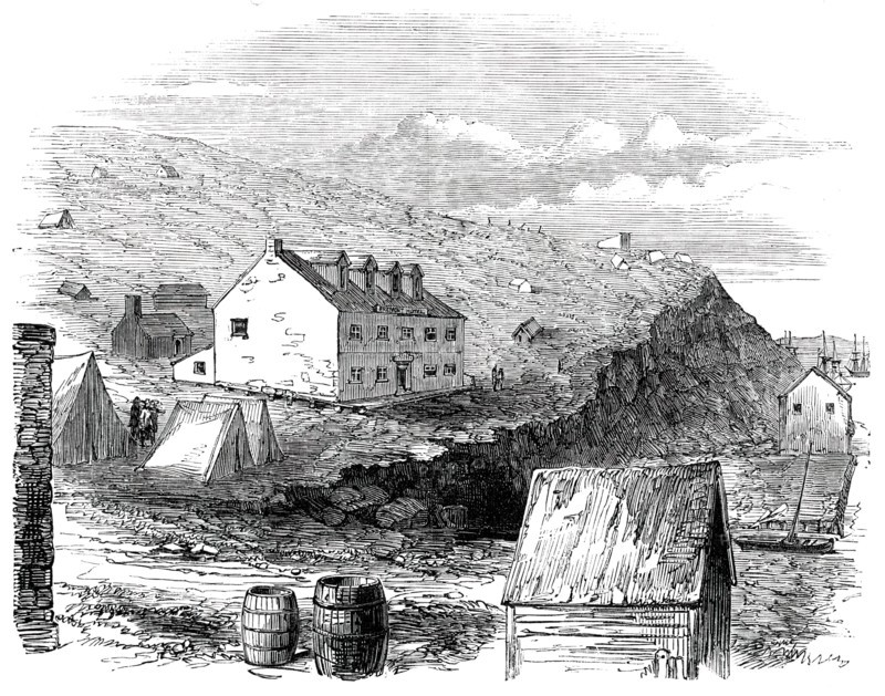 California: the Fremont Hotel, San Francisco; from a recent sketch, 1850. Creator: Unknown.