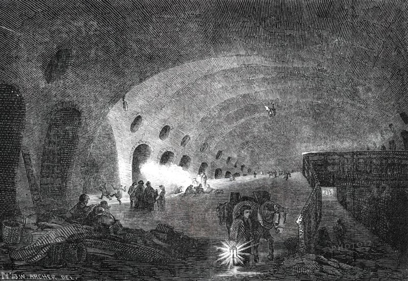 Picturesque Sketches of London - the Adelphi "Dry Arches", 1850. Creator: Unknown.