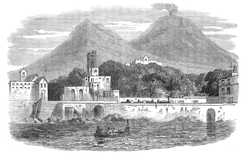 Portici - the Recent Residence of the Pope, sketched from the Sea, 1850. Creator: Unknown.