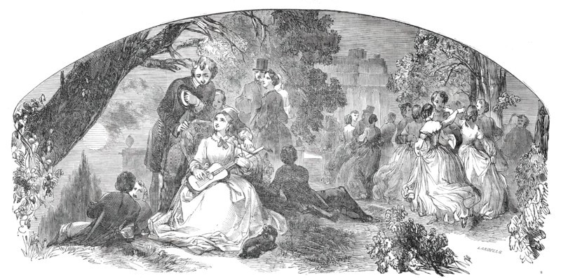 Illustration for sheet music: "We Never Met Again", 1850. Creator: Ebenezer Landells.