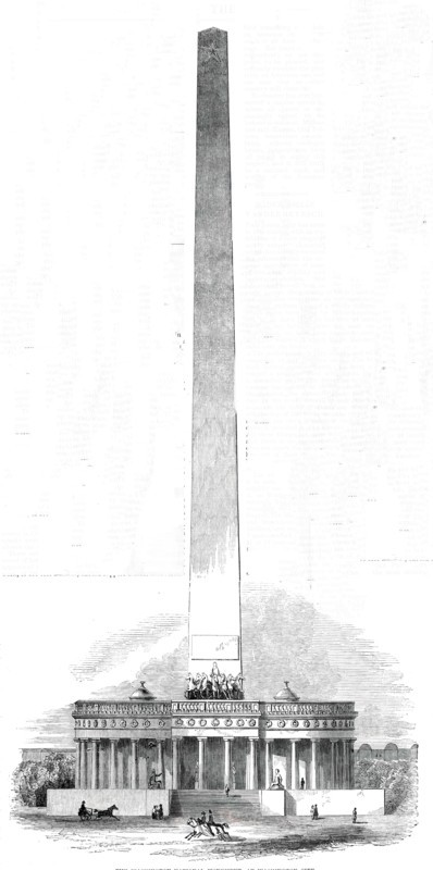 The Washington National Monument, at Washington City, 1850. Creator: Unknown.