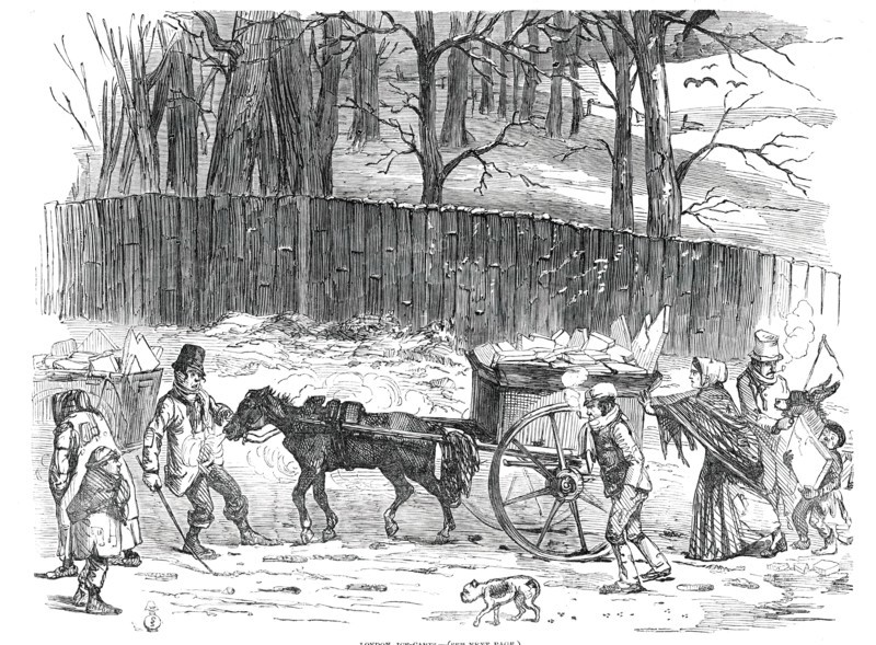 London Ice Carts, 1850. Creator: Unknown.