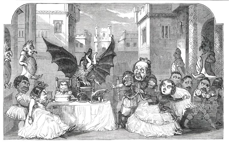 Scene from the Pantomime of "Harlequin and the Dragon of Wantley", at Sadler's Wells Theatre, 1850. Creator: Unknown.